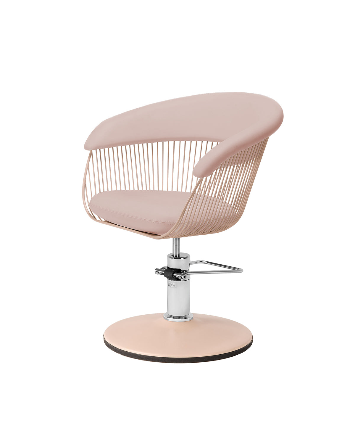 Vega - Pink styling chair with rosegold O-base
